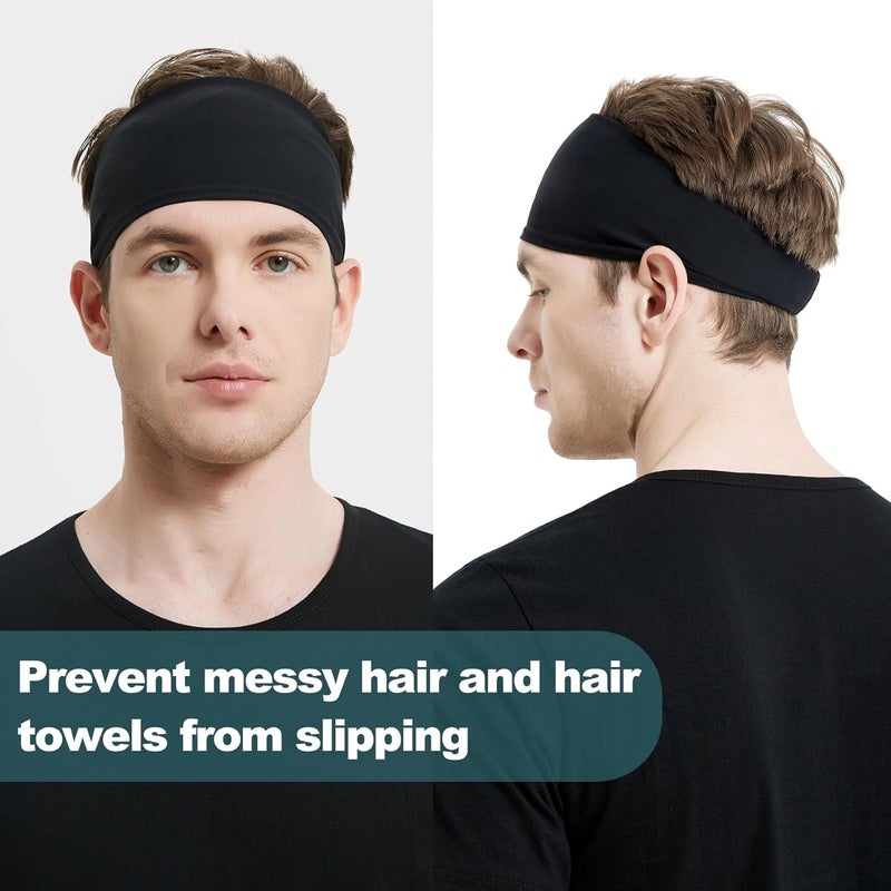 MARKEEP Running Headbands for Men（4 or 6 Pack, Mens Stretchy Headband for Football,Cycling,Basketball,Yoga,Fitness Workout Unisex Quick-Dry Sweatband - Image 3